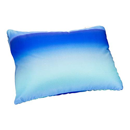  FABSKIY Squishy Neck Microbead Throw Pillow With Removable Cover, 16 And 12Inches Soft Travel Body Bed Pillow Bead Pillow For Kids Adult Chair Sleeping Car Seat (Ocean Blue)