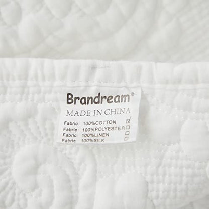  Brandream White Damask Quilted Pillow Shams Cotton Standard Size Pillow Cases Set Of 2 Comfy Soft Decorative Pillow Covers