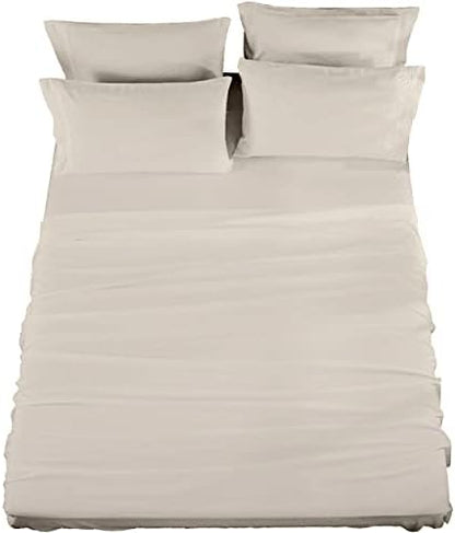  Hotel Essentials 4 Piece Sheet Set, Microfiber, Light Blue, Full Sheet Set