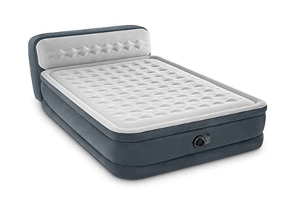  Intex Queen Air Mattress With Headboard And Built In Pump - 18" Easy Inflatable Mattress Air Bed, Dura-Beam Deluxe Ultra Plush Blow Up Mattress, Inflatable Pillow For Camping, Travel And Home Included