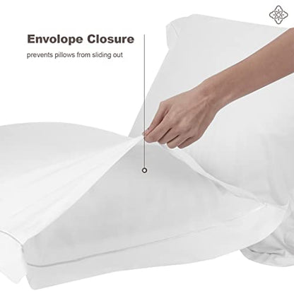  100% Organic Cotton Duvet Cover Queen Set – Crisp, Soft & Naturally Cooling Weave, 300 Thread Count GOTS Certified Full / Queen Duvet Cover & 2 Pillow Shams – 88x92 Inches, White