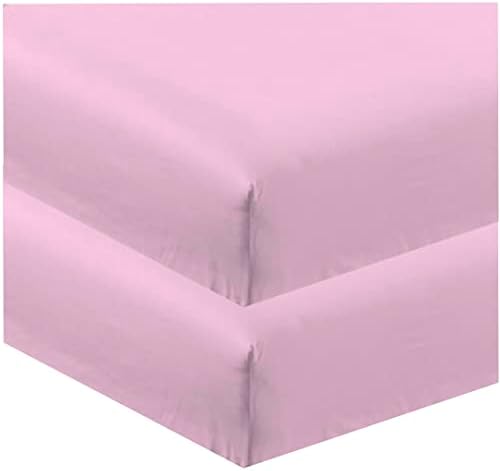  CC&DD HOME FASHION 2 Piece Fitted Sheet, Velvety Brushed Microfiber, Twin, Lavender