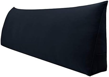  WOWMAX Triangular Wedge And Body Positioners Reading Pillow Large Bolster Headboard Backrest Support Cushion For Day Bed Bunk Bed With Removable Cover Twin Velvet Gray