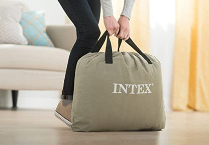  Intex Queen Air Mattress With Headboard And Built In Pump - 18" Easy Inflatable Mattress Air Bed, Dura-Beam Deluxe Ultra Plush Blow Up Mattress, Inflatable Pillow For Camping, Travel And Home Included