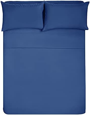  Jersey Bed Sheet Set Twin, 3 Pc Bed Sheets With Up To 10" Deep Pocket,Ultra Soft Comfortable,All Season T-Shirt Sheets Bedding,Navy Blue