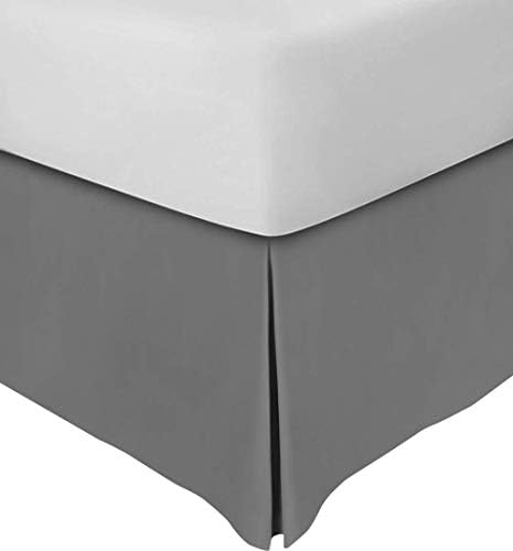  Twin Light Grey Bed Skirt 100% Cotton Solid 18 Inch Drop Wrinkle & Fade Resistant