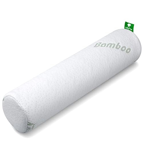  Thera Health Neck Roll Pillow - Viscose Of Bamboo Tube Pillow W/Washable Cover - Memory Foam Cylinder Pillows For Spine Discomfort, Yoga, Bed - Bolster Pillow & ﻿Travel Pillow
