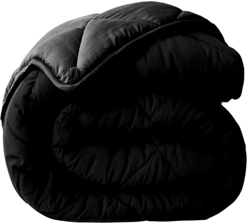  Black/Gray Down Alternative Comforter King/Cal King - Cooling Breathable Premium Oversized Soft Reversible Microfiber Duvet Insert