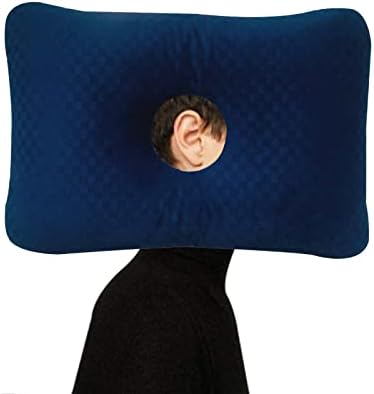 Pozico Side Sleeping Ear Pillow With Ear Hole- Piercing Pillow For Side Sleepers- Helps Reduce Ear Pain From CNH, Pressure Sores, Post Ear Surgery, Ear Pain Or Ear Plugs (Pink, Large Ear Pillow)