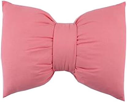  Peacewish Hand Made Pure Color Cotton Bow Pillow Car Neck Pillow Sofa Office Waist Pillow Detachable Wash Pillow (S, Wine Red)
