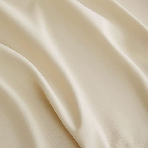  - Light Beige Sheet Set, Plain Solid Color, Soft Microfiber Bedding (4pcs, Queen Size)