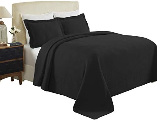  Cascade Cotton Jacquard Matelassé 3-Piece Bedspread Set