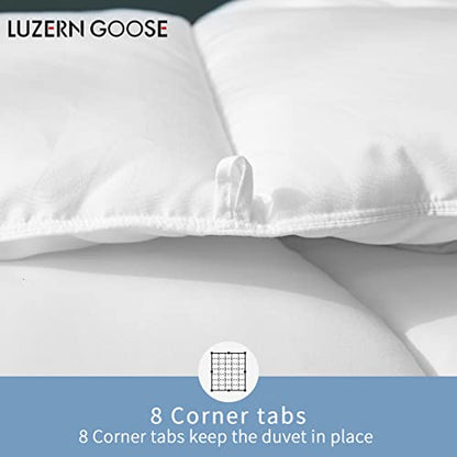  Queen Comforter Duvet Insert White Comforters All Season Alternative Comforter Machine Washable Soft Brushed Microfiber Bedding Comforter With Corner Tabs 90X90Inches 46oz