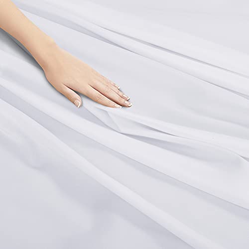  Oakias Twin Flat Sheets White – Pack Of 2 Top Sheets For Bed – Soft Brushed Microfiber Fabric – Shrinkage & Fade Resistant – Ideal For Hotels And Hospitals – Machine Washable