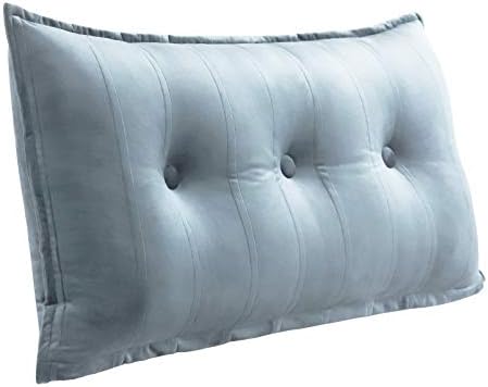  WOWMAX Rectangular Headboard Pillow Bolster Pillow For Bed Back Rest Pillow For Sitting In Bed Daybed Pillows Back Support Pillow For Bed Reading Pillow Velvet Deep Blue Full