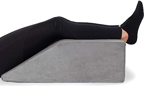  Leg Elevation Wedge Pillow - With Full Memory Foam Top, High-Density Leg Rest Elevating Foam Wedge - Relieves And Recovers Foot And Ankle Injury, Leg Pain, Hip, Knee Pain, Improves Blood Circulation