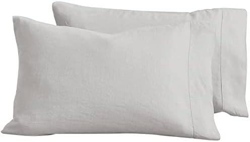  Linen Pillow Covers Set Of 2, Pure Natural French Linen Pillow Case, Standard, 20x30 Inches, Blush Pink