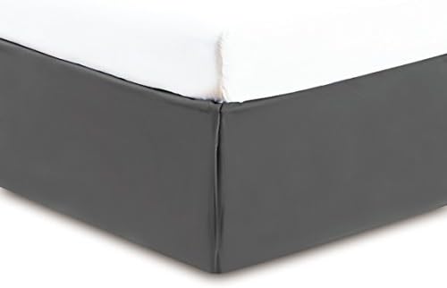  Old Crown Premium Solid KING GREY BED SKIRT W/Split Corners High Thread Count 14 Inch Fall 95 GSM Microfiber 1500 Series Dust Ruffle Allows Natural Draping, Durable, Silky Soft & Wrinkle Free.