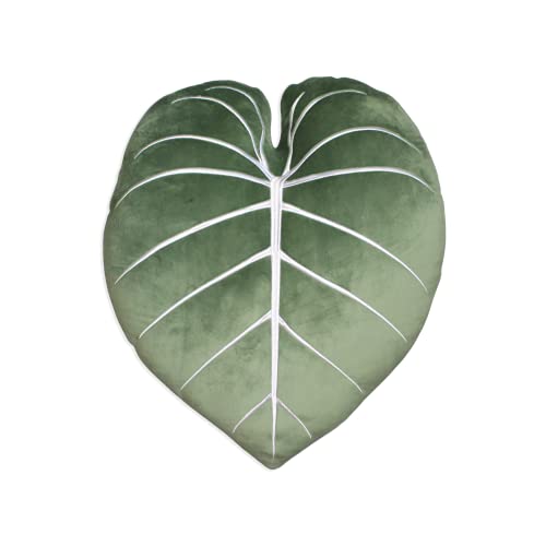 Philodendron Gloriosum Moody Green Leaf Throw Pillow, Decorative, Bed, Flower, Succulent Pillow Great For Plant Lovers, Green Thumb Friends And Family, Accent Decor Leaf Pillow