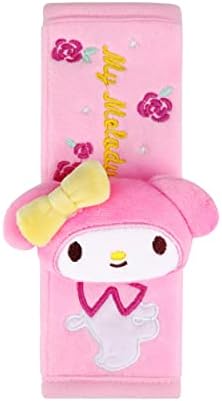  Roffatide Anime My Melody Car Neck Pillow 2 PCS Plush Auto Head Neck Rest Cushion For Chairs, Recliners, Driving Seats