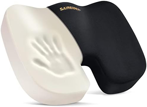  SAIREIDER Comfortable Lumbar Support Pillow For Office Chair, Memory Foam Back Support Pillows For Car、Gaming Chair、 Home Chair, Back Pain Relief Improve Posture, Double Adjustable Straps(Black)