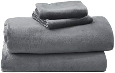  Cozy Fleece Comfort Collection Velvet Plush Sheet Set, Twin, Ivory, 1 Sheet Set