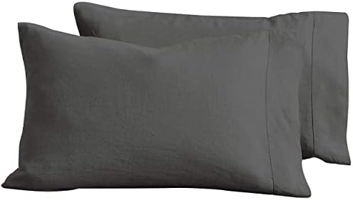  Linen Pillow Covers Set Of 2, Pure Natural French Linen Pillow Case, Standard, 20x30 Inches, Blush Pink
