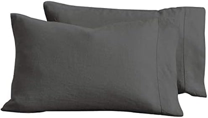  Linen Pillow Covers Set Of 2, Pure Natural French Linen Pillow Case, Standard, 20x30 Inches, Blush Pink