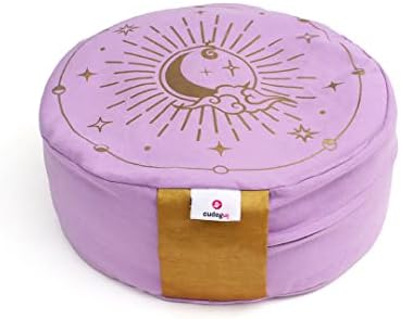  Cudegui Zafu Meditation Cushion Filled With Cofee Husk And Cotton Cover (Purple)