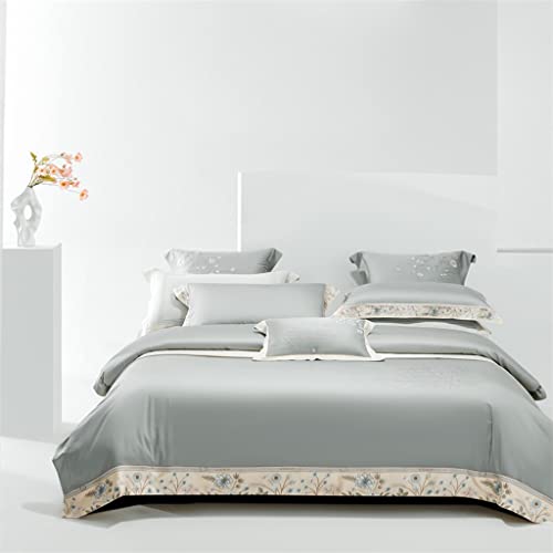  WXBDD Embroidery Four-Piece Lace Quilt Set Sheet Type Bed Goods Kit Household Series (Color : E, Size : 200 * 230cm)