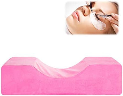  Yissone Eyelash Extension Pillow U-Shape Neck Support Ergonomic Curve Headrest Protecting Cushion For Beauty Salon Makeup Sleeping Travel Pink