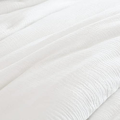  Soft Muslin Comforter Lightweight Oversized King Comforter 120x120, 100% Cotton Breathable Gauze White Bedding Comforter Duvet Insert