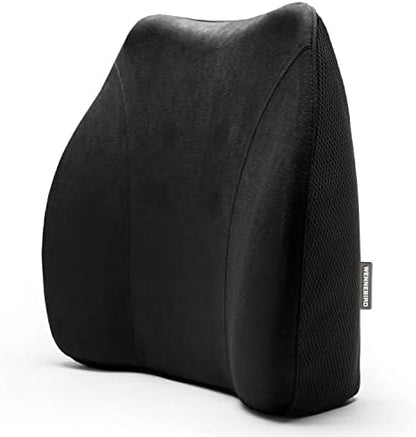  WENNEBIRD Model Q Lumbar Support Pillow - Patented Ergonomic Back Support For Lower Back Pain Relief For Office Chair, Car, Sofa, Plane, Couch, Recliner - Pink