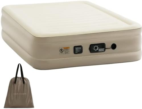  Deluxe Queen Maintain Firmness Air Mattress With Built-in Constant Comfort® Dual Pump 18” Inflatable Blow Up Air Bed Waterproof Punctual Resistant For Home Guests Travel Camping