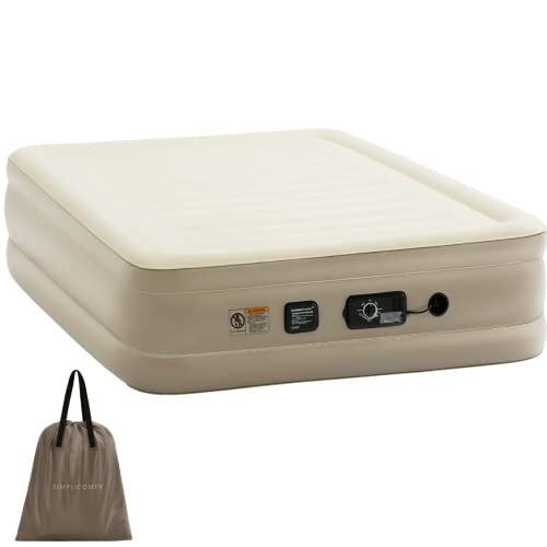  Deluxe Queen Maintain Firmness Air Mattress With Built-in Constant Comfort® Dual Pump 18” Inflatable Blow Up Air Bed Waterproof Punctual Resistant For Home Guests Travel Camping