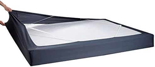  Box Spring Cover - Snug 4 Way Elastic Wrap Around Jersey Knit Alternative For Bed Skirt, Ultra Soft, Wrinkle Free, Queen, Gray