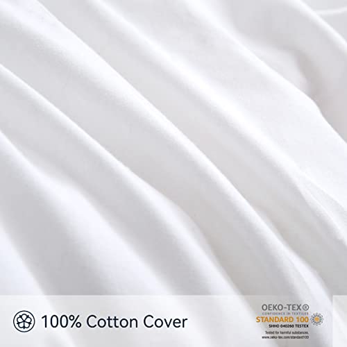  White Goose Down Feathers Comforter All Season Duvet Insert King Size Down Quilt, 100% Cotton With 8 Corner Tabs,700+ Fill Power