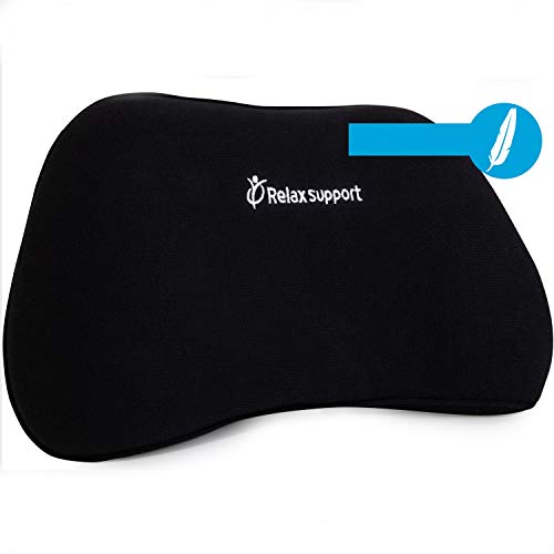  Soft Lumbar Support Pillow - Office Chair Back Support - Chair Cushion For Back Pain Uses ArcContour Special Patented Technology Has Unique Lateral Convex Shape For A Pain Free Back