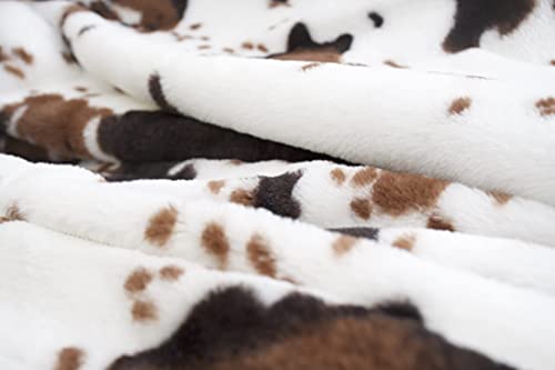  Faux Cowhide Throw Blanket (4.2 X 5.3 Ft) - Plush And Cozy Cow Print