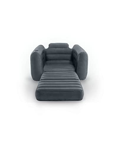 Intex Pull-Out Chair Inflatable Bed, 46" X 88" X 26", Twin, Grey