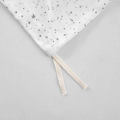  White Celestial Duvet Cover Queen 100% Cotton Cute Planet Duvet Cover 3 Pieces Set 1 Galaxy Star Pattern Duvet Cover With Zipper Ties 2 Pillowcases Luxury Soft Celestial Bedding Set Durable