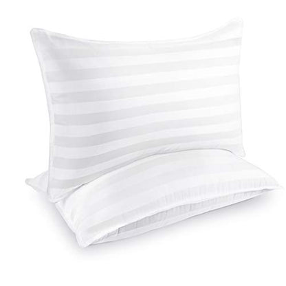  Bed Pillows For Sleeping [Pack Of 2] Cozy Dream Series Hotel Quality Pillows Premium Plush Fiber, Breathable Cooling Cover Skin-Friendly