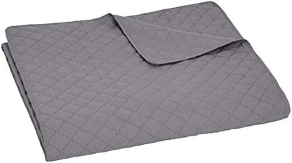 Amazon Basics Oversized Embossed Coverlet, Dark Grey Diamond, 220 X 240 Cm