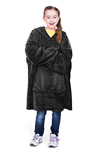  Catalonia Oversized Blanket Hoodie Sweatshirt For Kids, Wearable Fleece Pullover With Large Front Pocket, Teen Boys Girls Gift