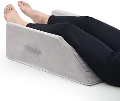  OasisSpace Leg Support And Elevation Pillow For Surgery, Swelling, Injury Or Rest - Memory Foam Leg Position Pillows For Knee, Ankle And Foot Injury Pain Relief - Improve Circulation - Washable Cover