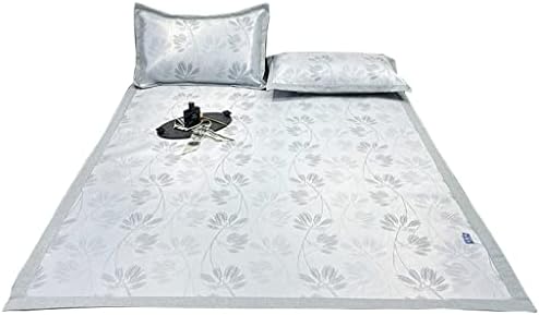  SXDS Summer Dark Pattern Jacquard Ice Silk Mat Three-Piece Washable Folding Air Conditioner Soft Mat
