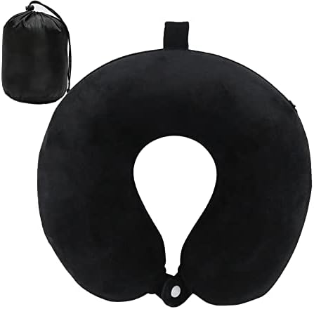  DUANY STORE Neck Pillow For Traveling, Upgraded Travel Neck Pillow For Airplane 100% Pure Memory Foam Travel Pillow For Flight Headrest Sleep, Portable Plane Accessories (Pink)
