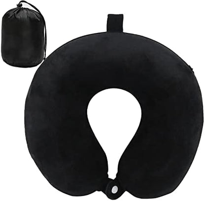  DUANY STORE Neck Pillow For Traveling, Upgraded Travel Neck Pillow For Airplane 100% Pure Memory Foam Travel Pillow For Flight Headrest Sleep, Portable Plane Accessories (Pink)
