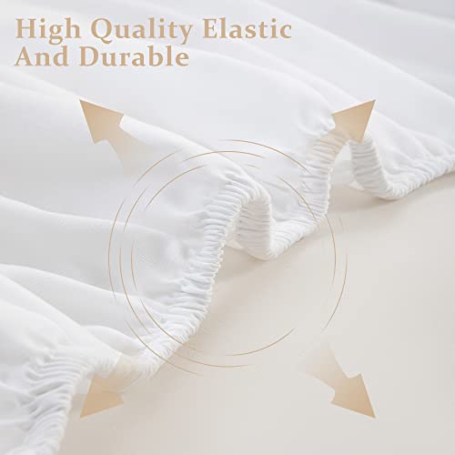  SONORO KATE Cotton King Size Sheets - 1000 Thread Count, Luxury 100% Egyptian Cotton Sheets Set, Cooling Bed Sheets, Deep Pocket Up To 16" - 4 Piece (White, King)