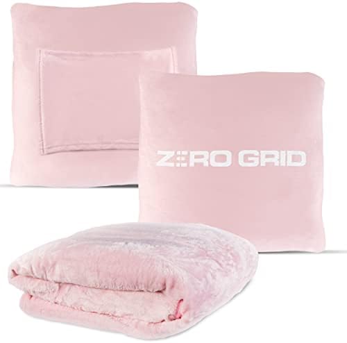  Premium Lightweight Wearable Super Soft Travel Blanket With Neck Snaps, Cozy Footpockets And Zipper Pouch, Compact Airplane With Luggage Strap Travel Blanket And Pillow Set